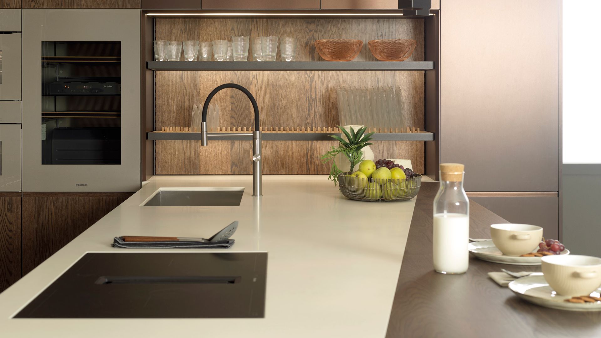 La cocina es el foco de atención de Porcelanosa. Un espacio donde lo íntimo y cálido se encuentran.