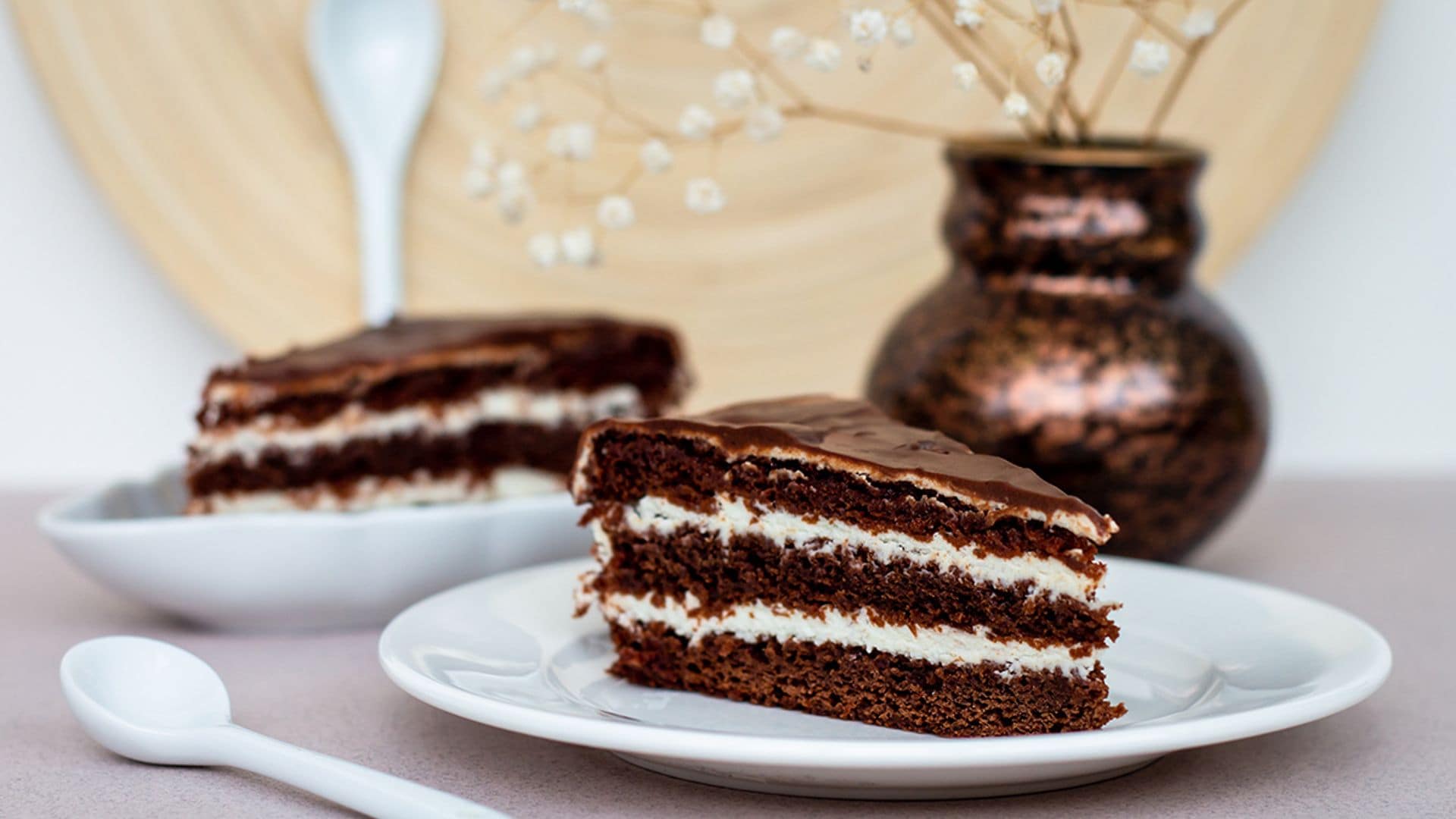 Tarta de chocolate con mousse de mascarpone