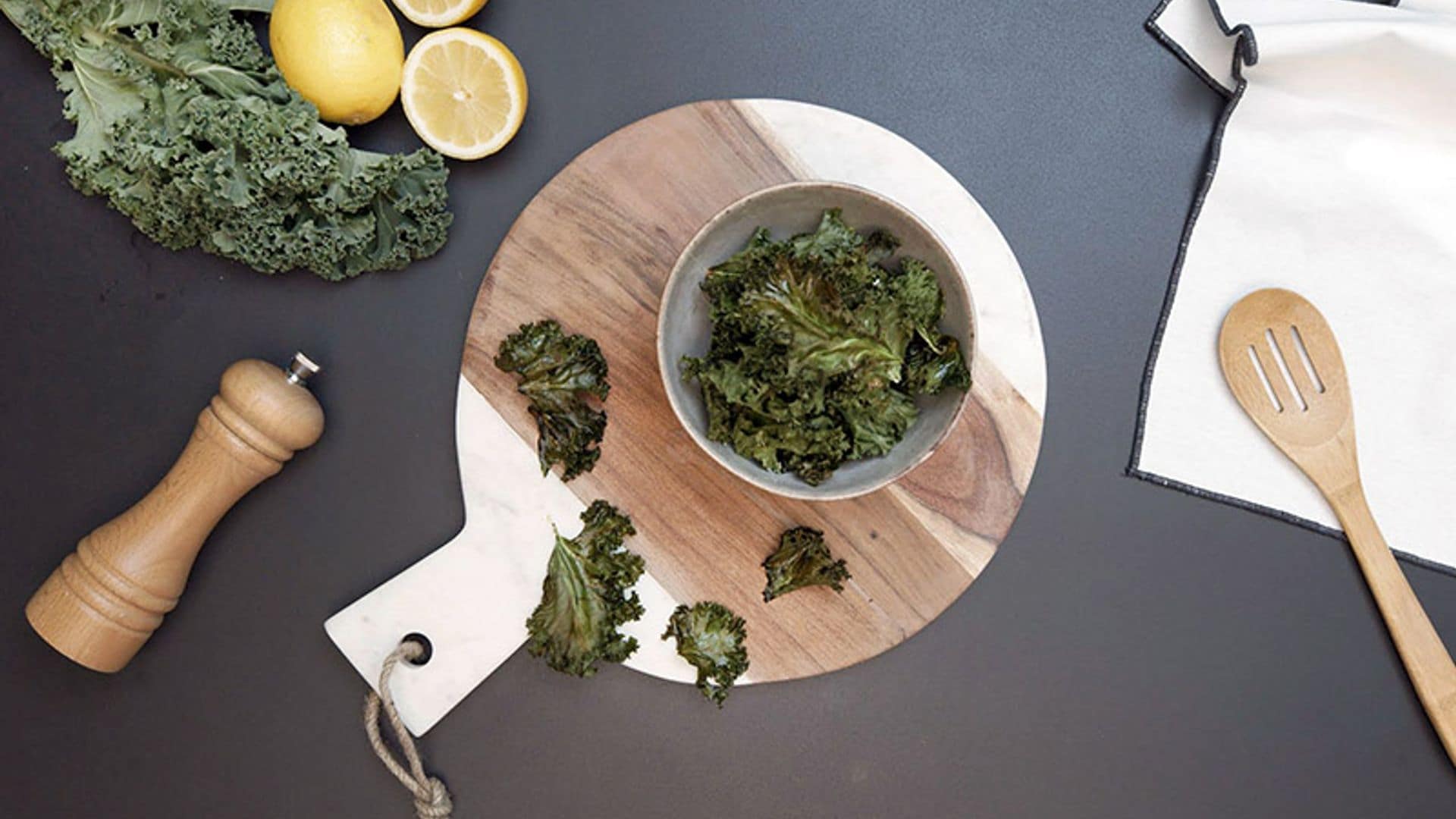 Chips de kale al horno