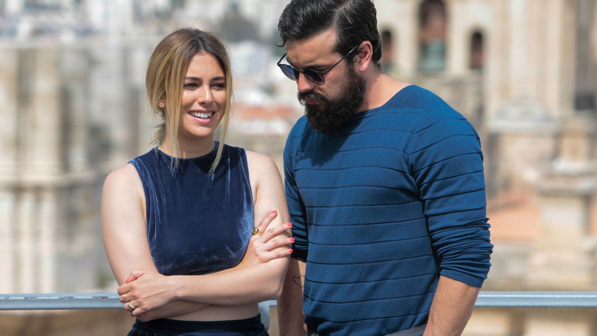 Los actores Blanca Suárez y Mario Casas en la promoción de la pelí­cula "El Bar" en Málaga