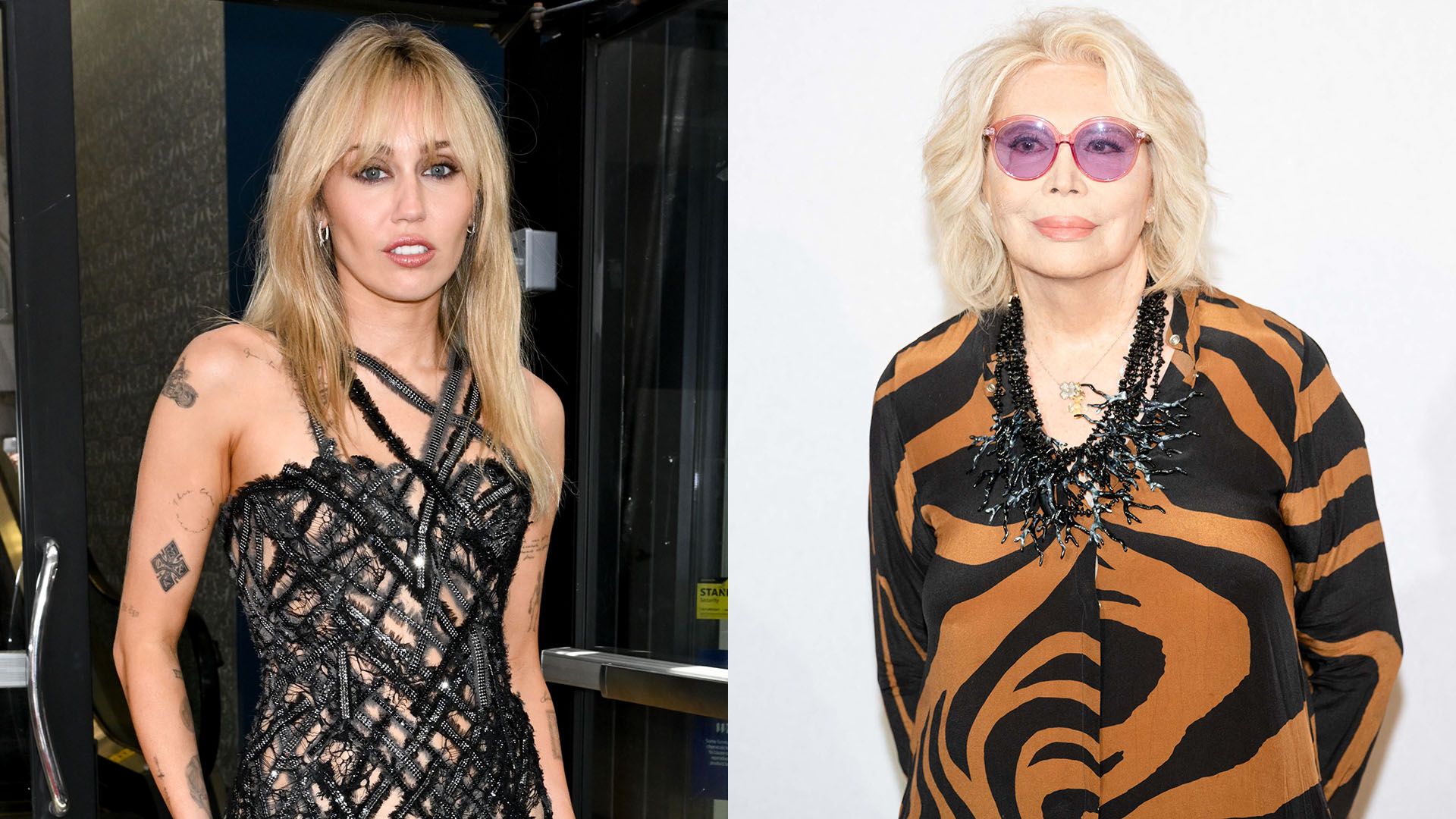 Miley Cyrus a la izquierda y Amanda Lear a la derecha