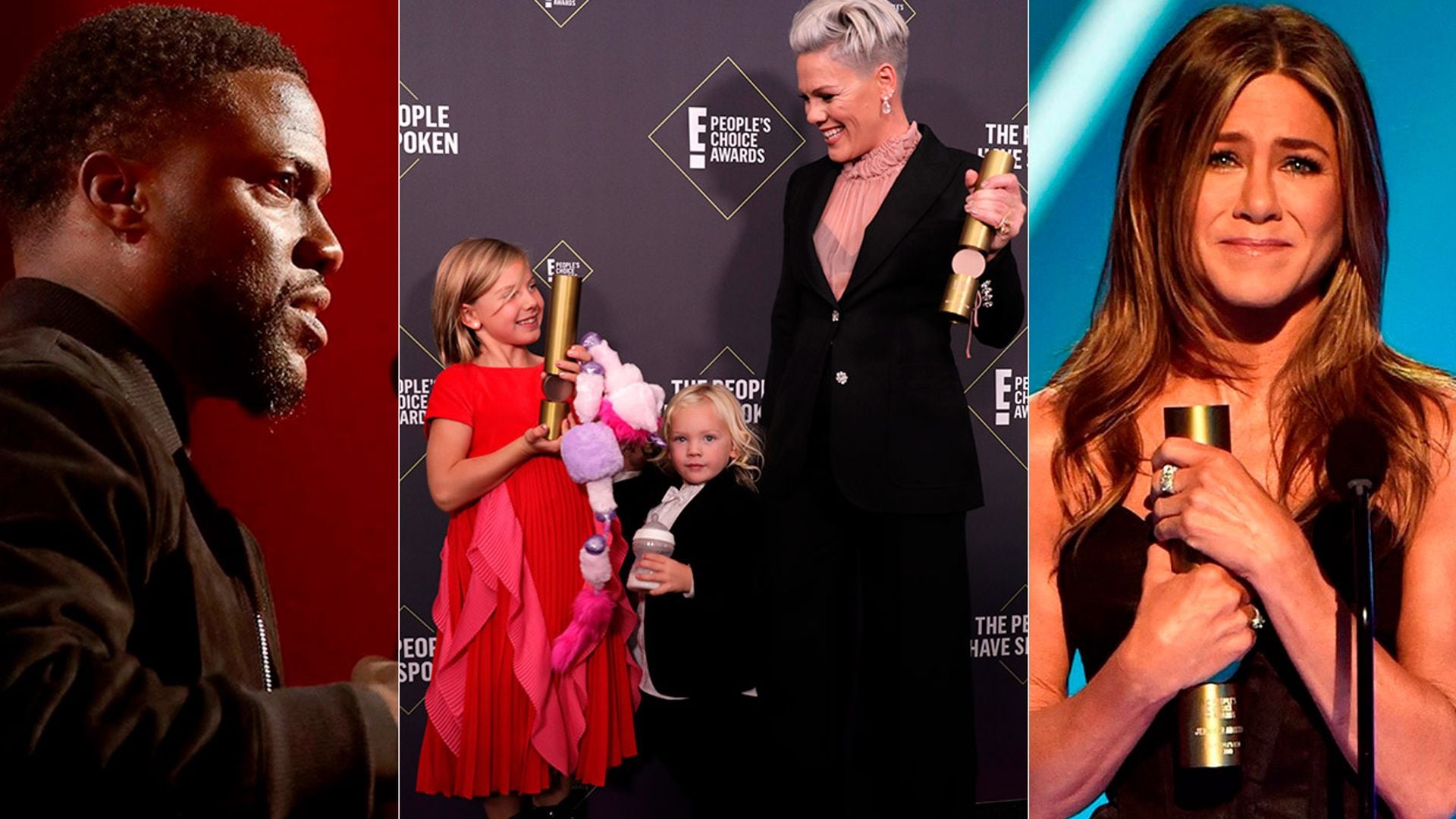 Una emocionada Jennifer Aniston, Kevin Hart tras su accidente, Pink con sus hijos... los momentazos de los People Choice Awards