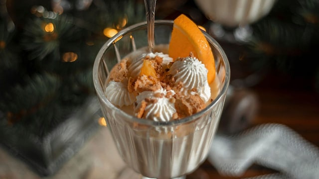 mousse de mazapan y naranja