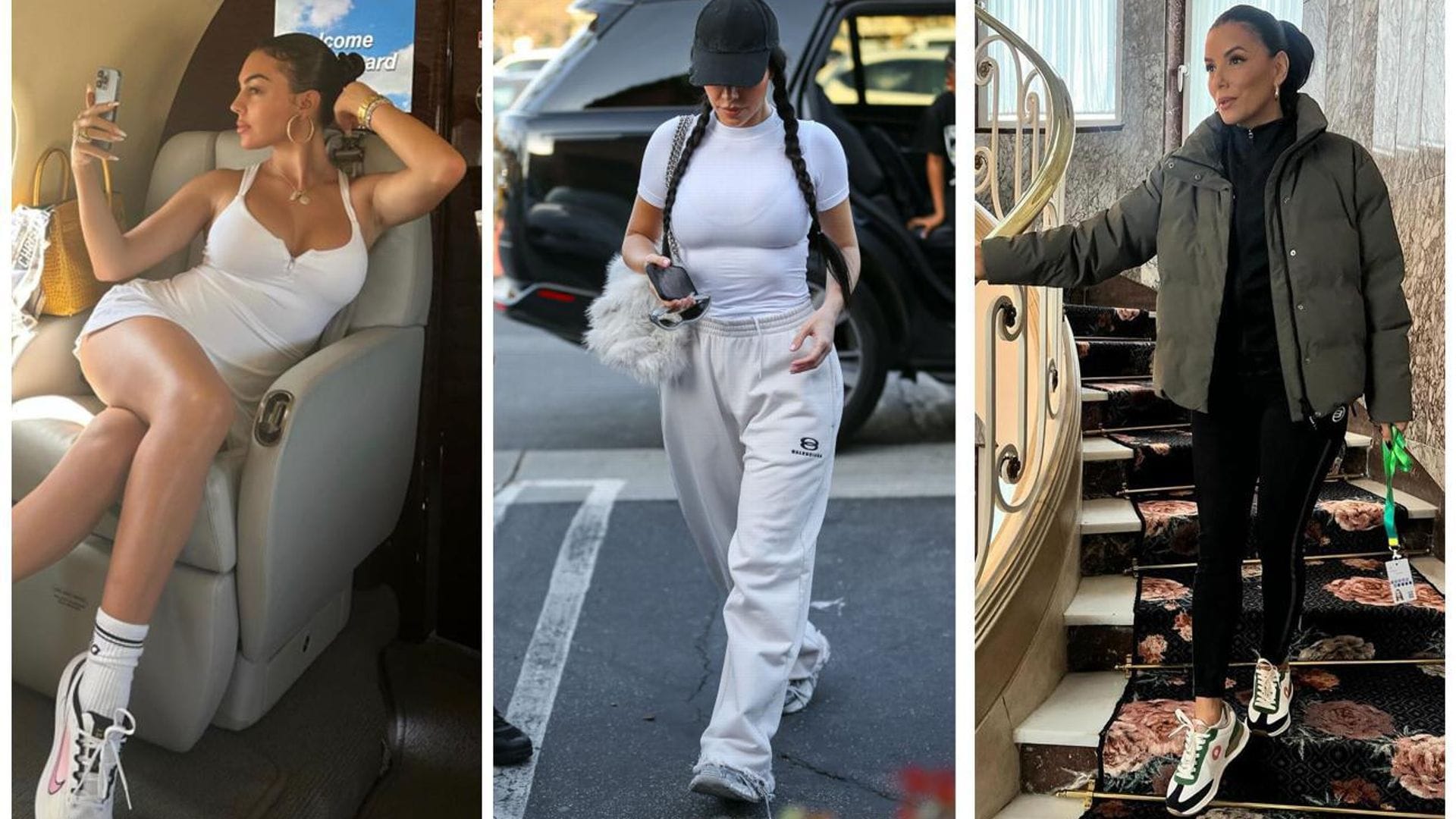 Este es el mejor uniforme para viajar según Eva Longoria, Kim Kardashian y Georgina Rodríguez