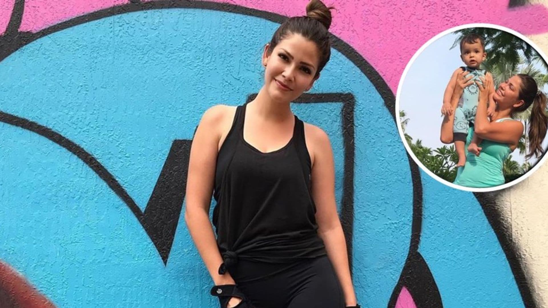 Ana Patricia Gámez ya tiene un nuevo y tierno ayudante para ejercitarse: su hijo Gael