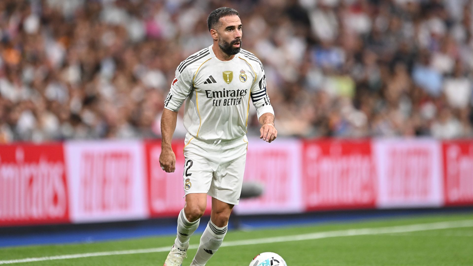 El futbolista del Real Madrid Dani Carvajal, durante un partido en el estadio Santiago Bernabéu