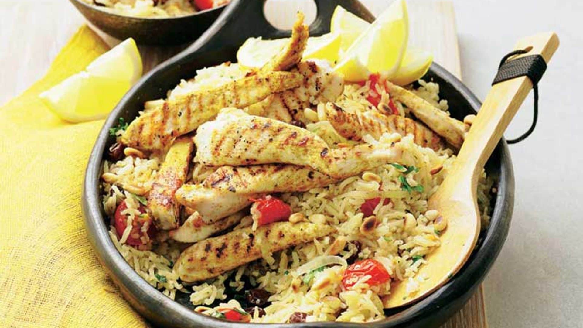 Delicias de pollo con arroz basmati