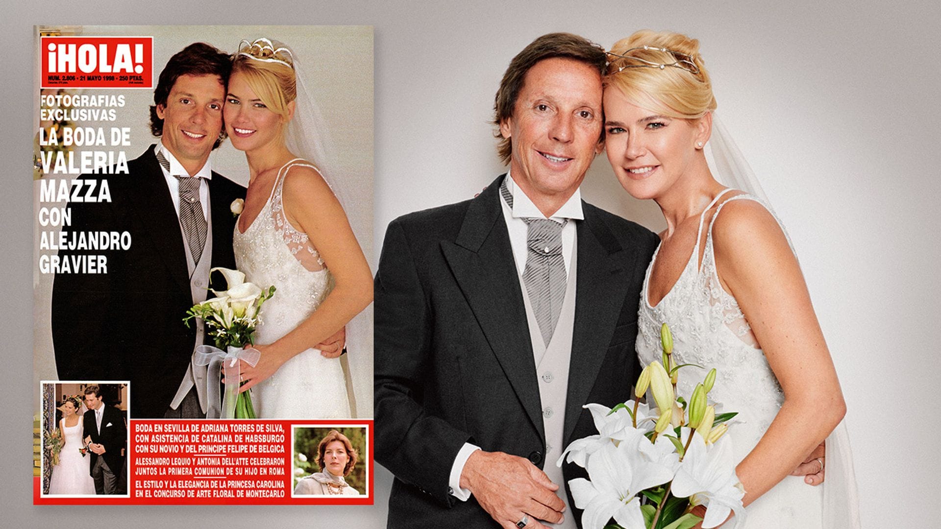 Valeria Mazza y Alejandro Gravier vuelven a vestirse de novios y reviven la emoción de su boda 26 años después