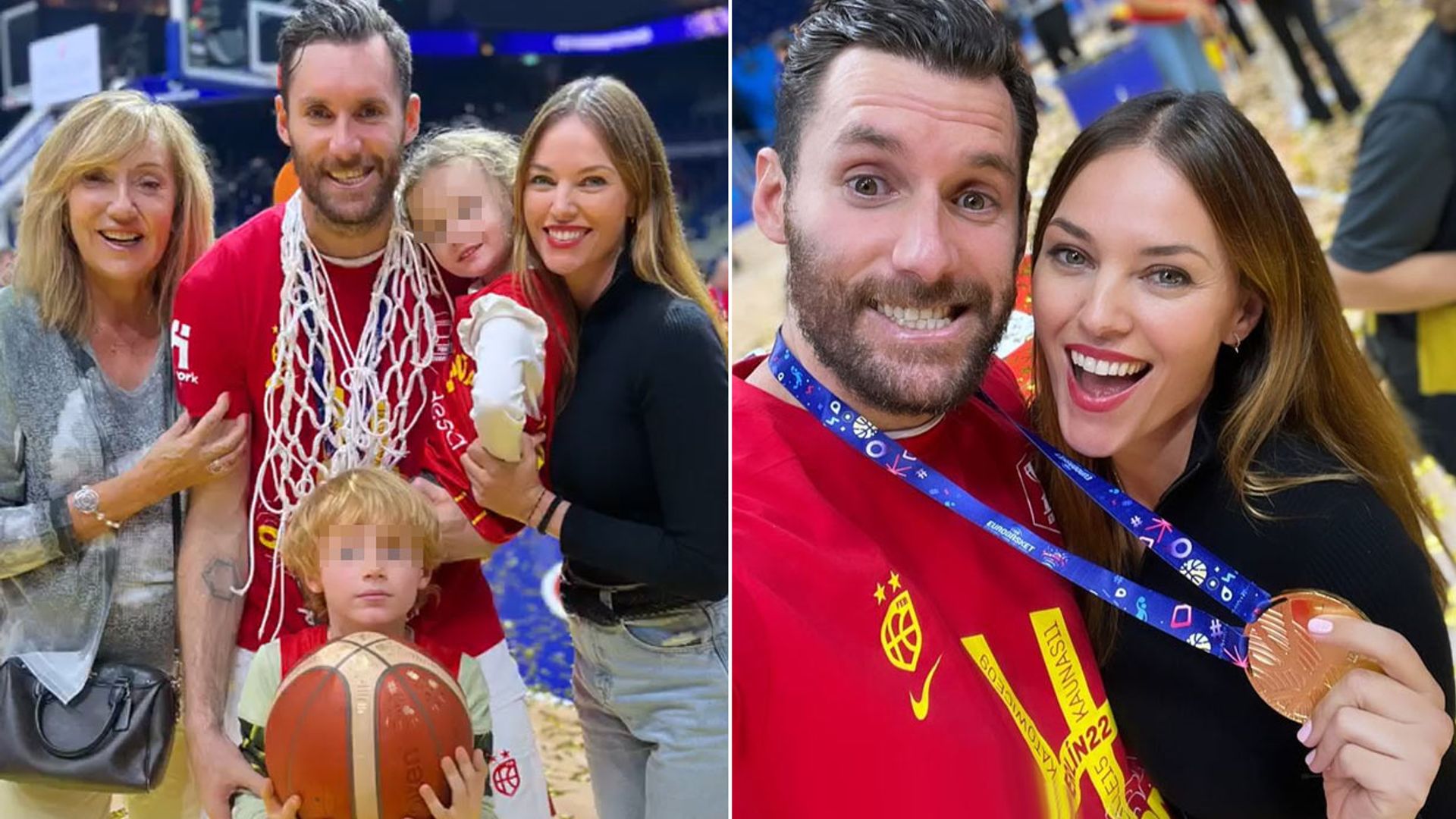¡Pura emoción! Así vivieron Helen Lindes y sus hijos la victoria de Rudy Fernández en el Eurobasket