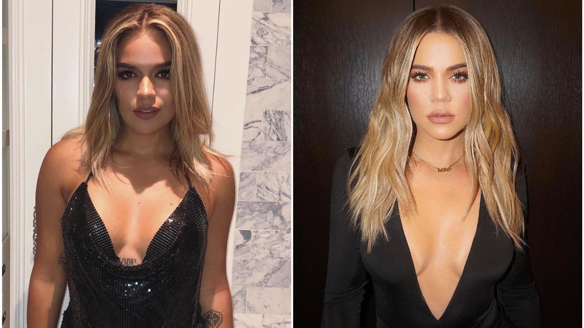 ¡Como gemelas! Mira el gran parecido entre Karol G y Khloé Kardashian