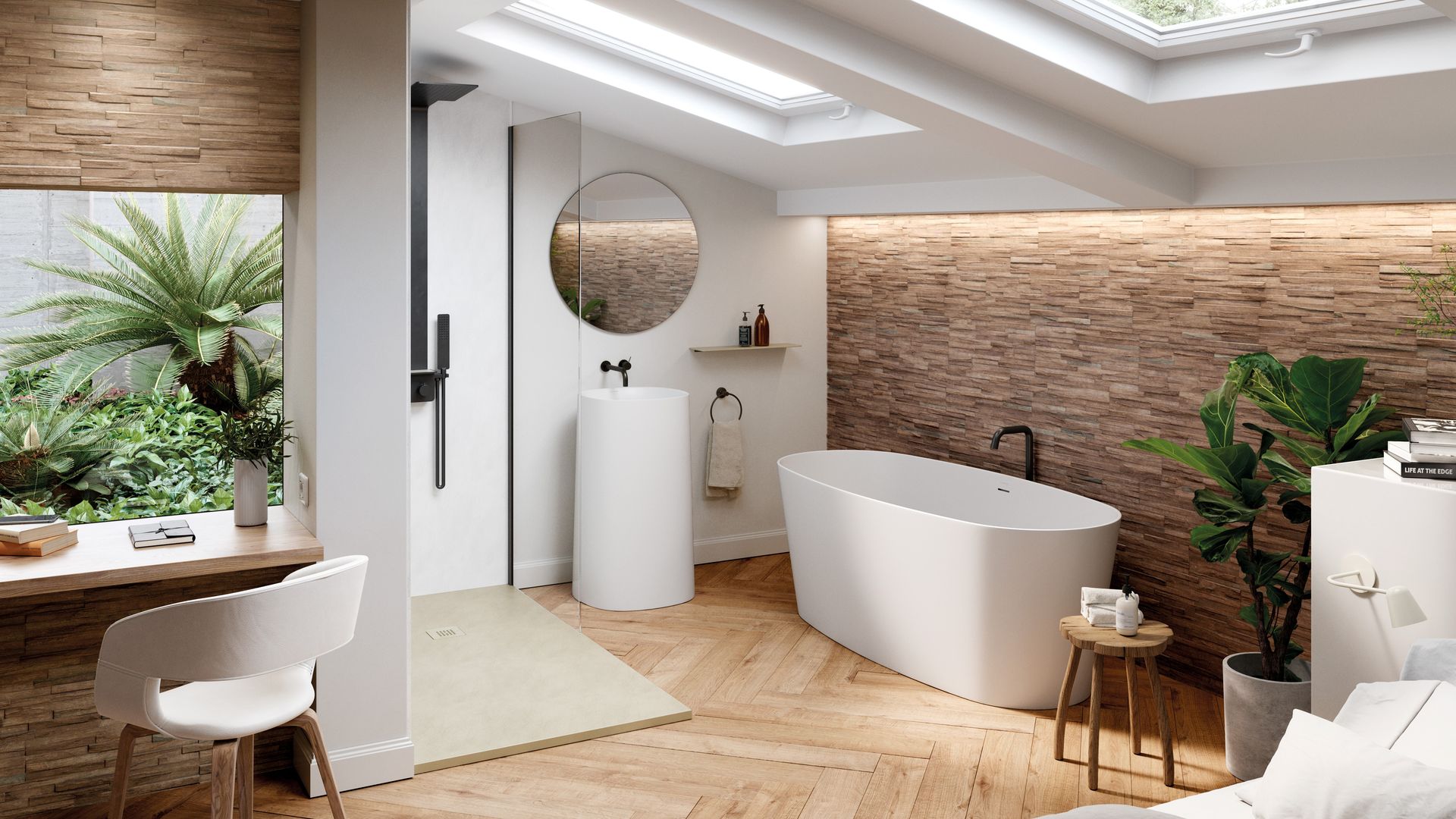 Baño con bañera exenta, modelo de Acquabella