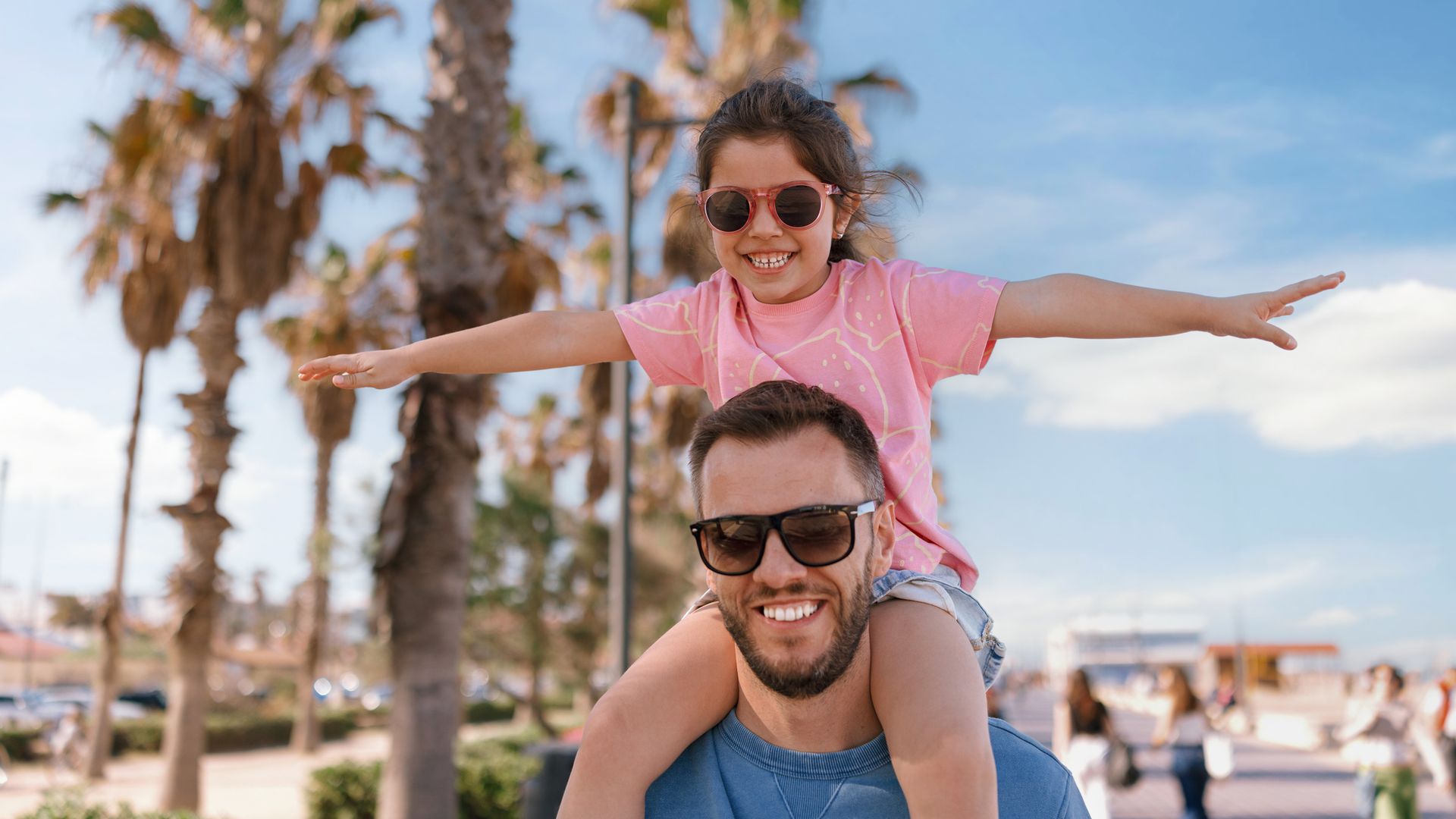 Padre e hija en verano