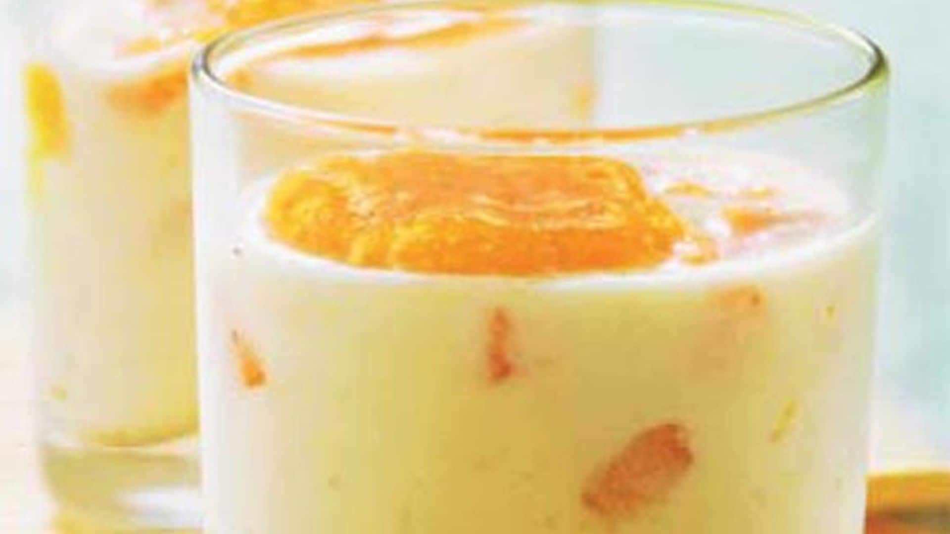 Crema de leche con papaya