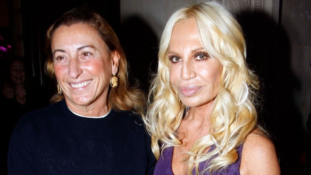 Miuccia Prada y Donatella Versace en 2008, en París