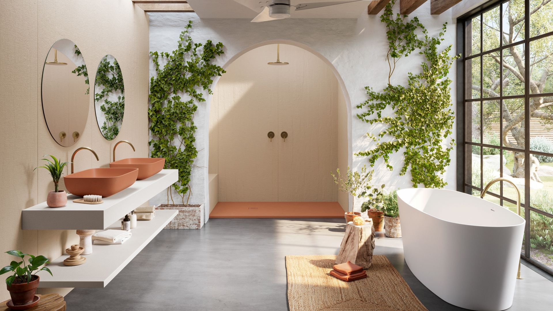 Baño con plantas