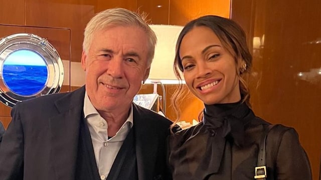 Carlo Ancelotti y Zoe Saldaña