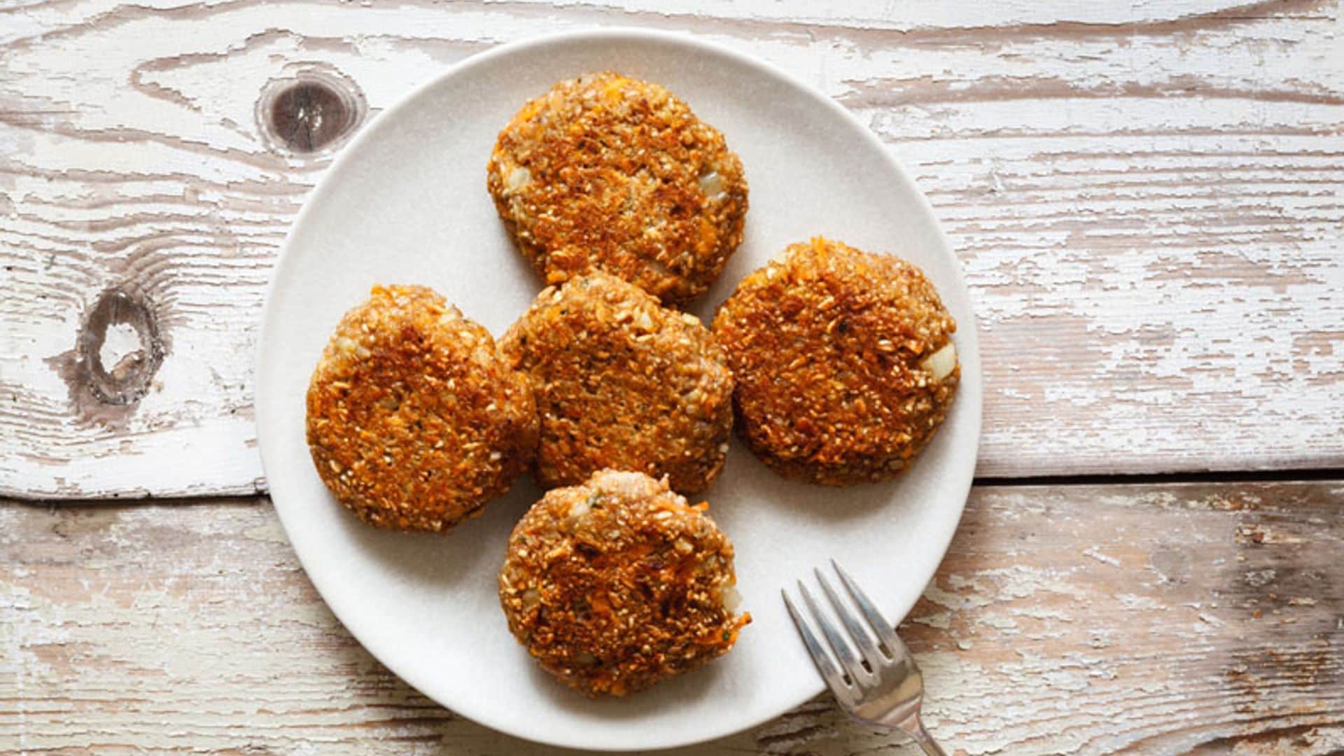Hamburguesas de espelta al curry rojo