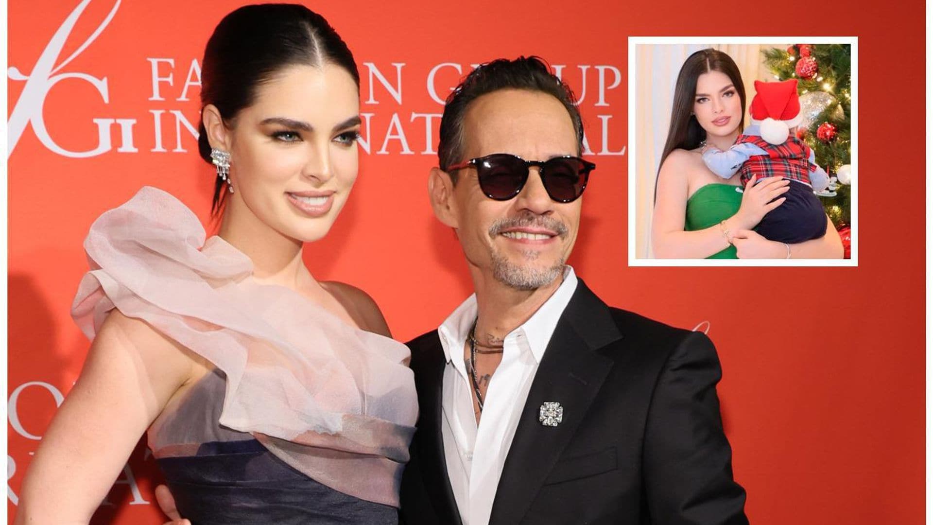 Con un tierno posado, Nadia Ferreira y Marc Anthony celebran su primera Navidad con su bebé