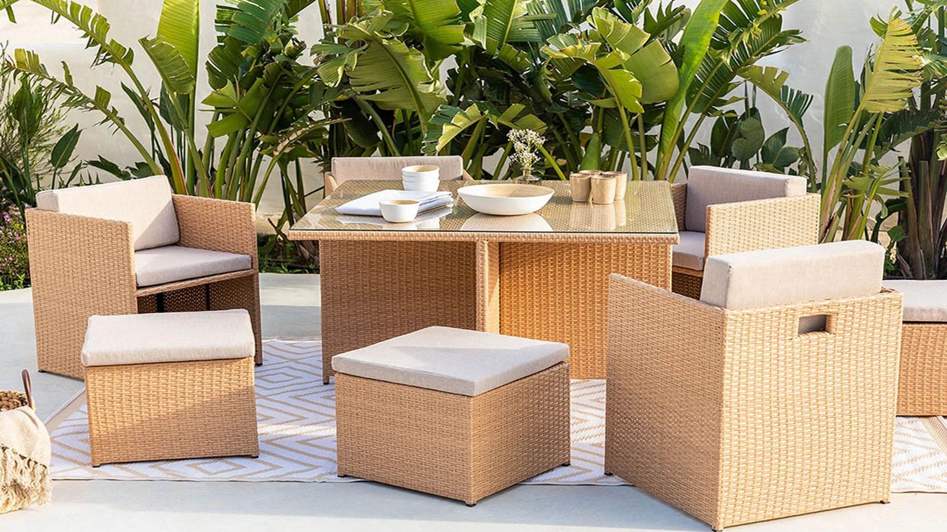 Muebles multiuso para exteriores ideales para terrazas, patios o jardines pequeños