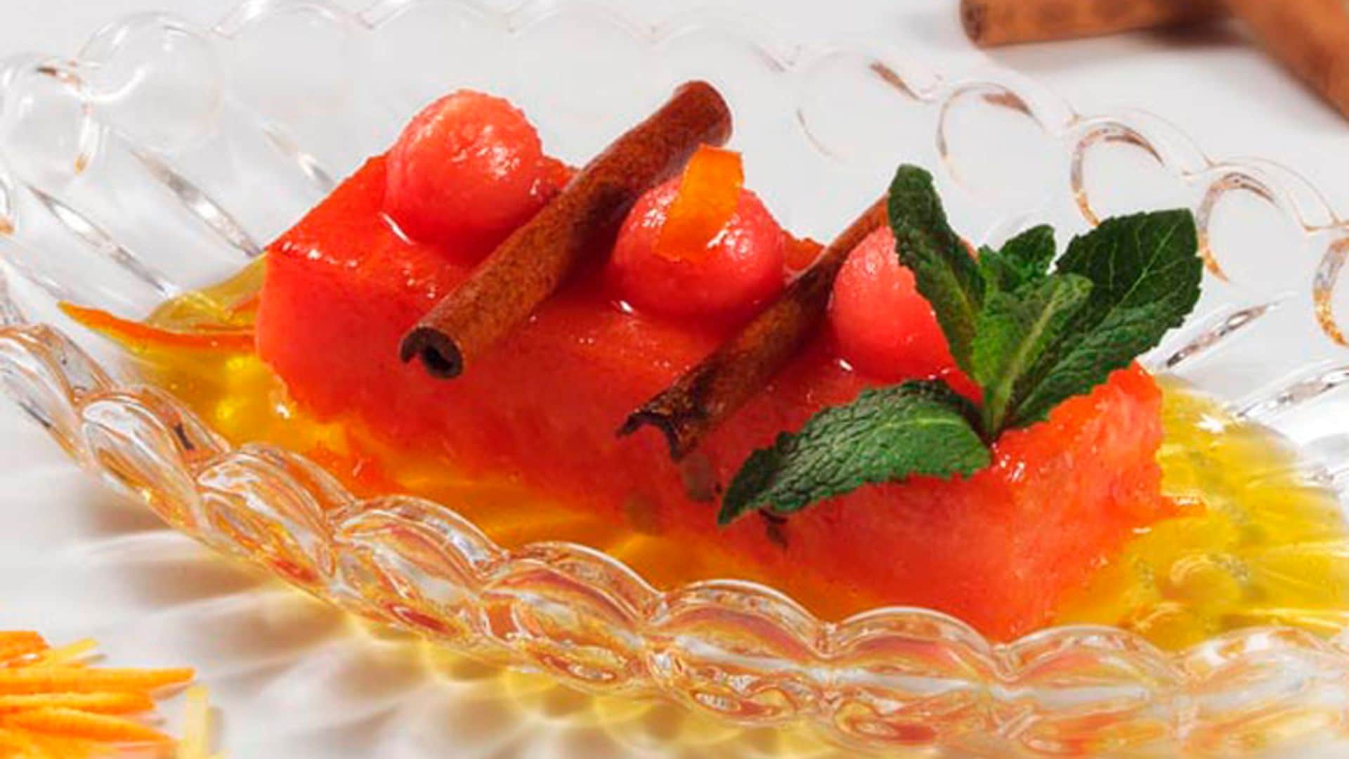 Sandía flambé