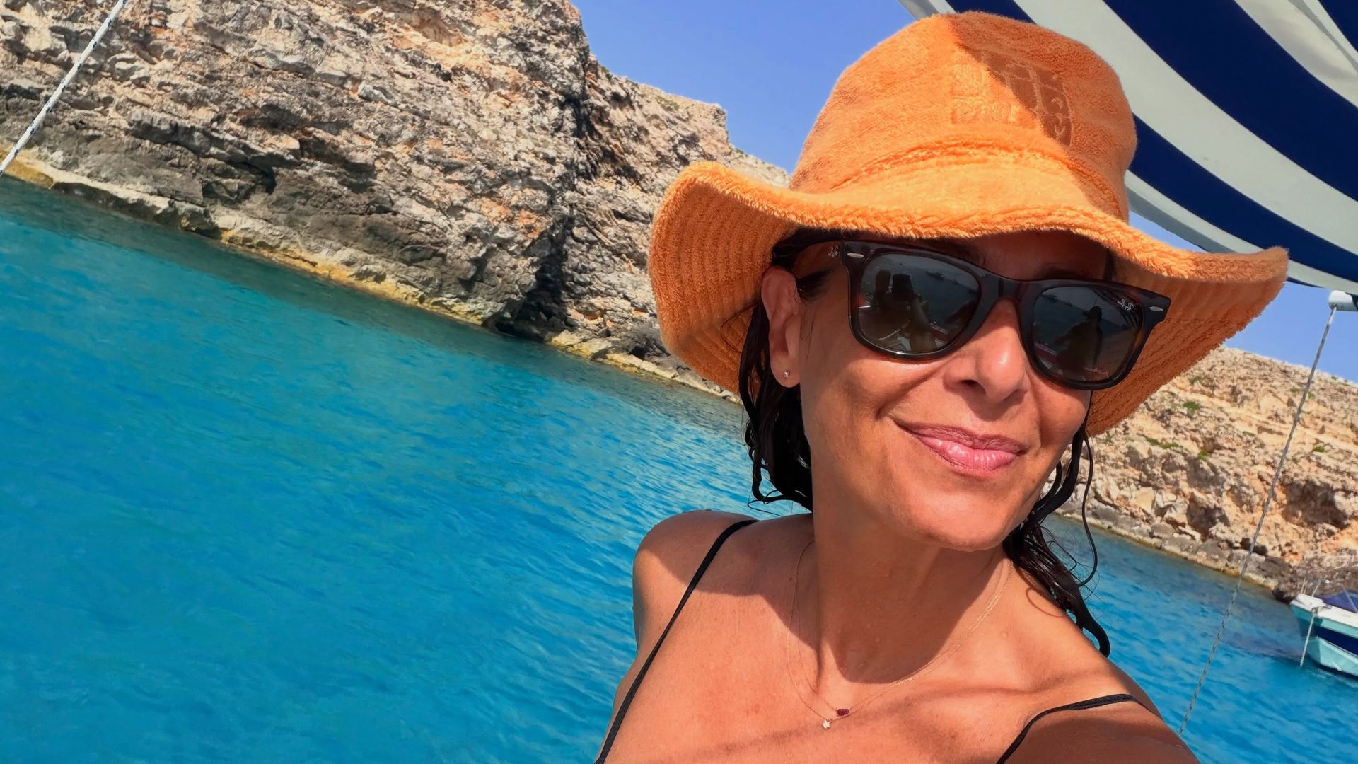 Nuria Roca de vacaciones en Menorca