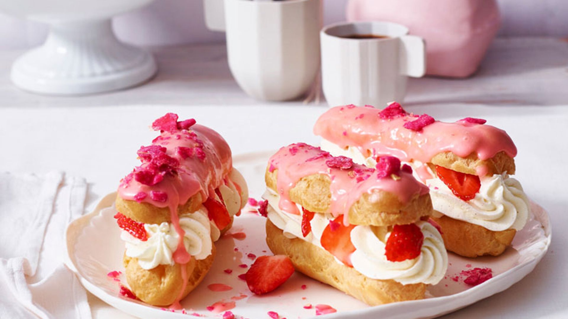 'Éclairs' de fresa y nata