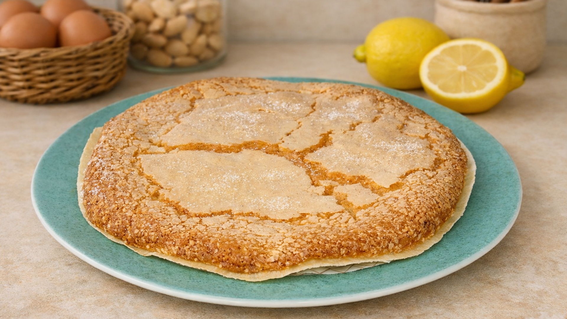 La coca Cristina es un dulce típico valenciano realizado con huevos, azúcar, almendra molida y ralladura de limón.