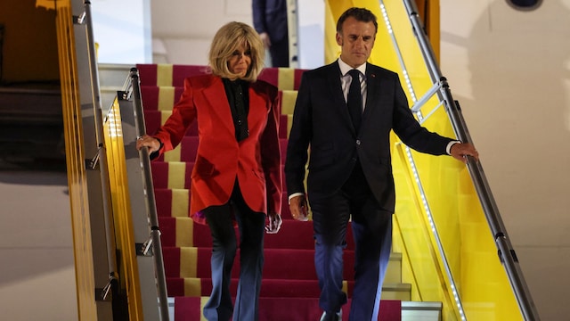 Emmanuel Macron y Brigitte Macron en Hanoi