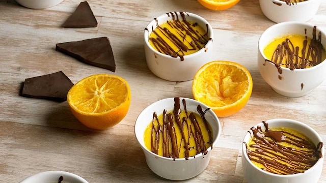 natillas caseras de naranja con chocolate