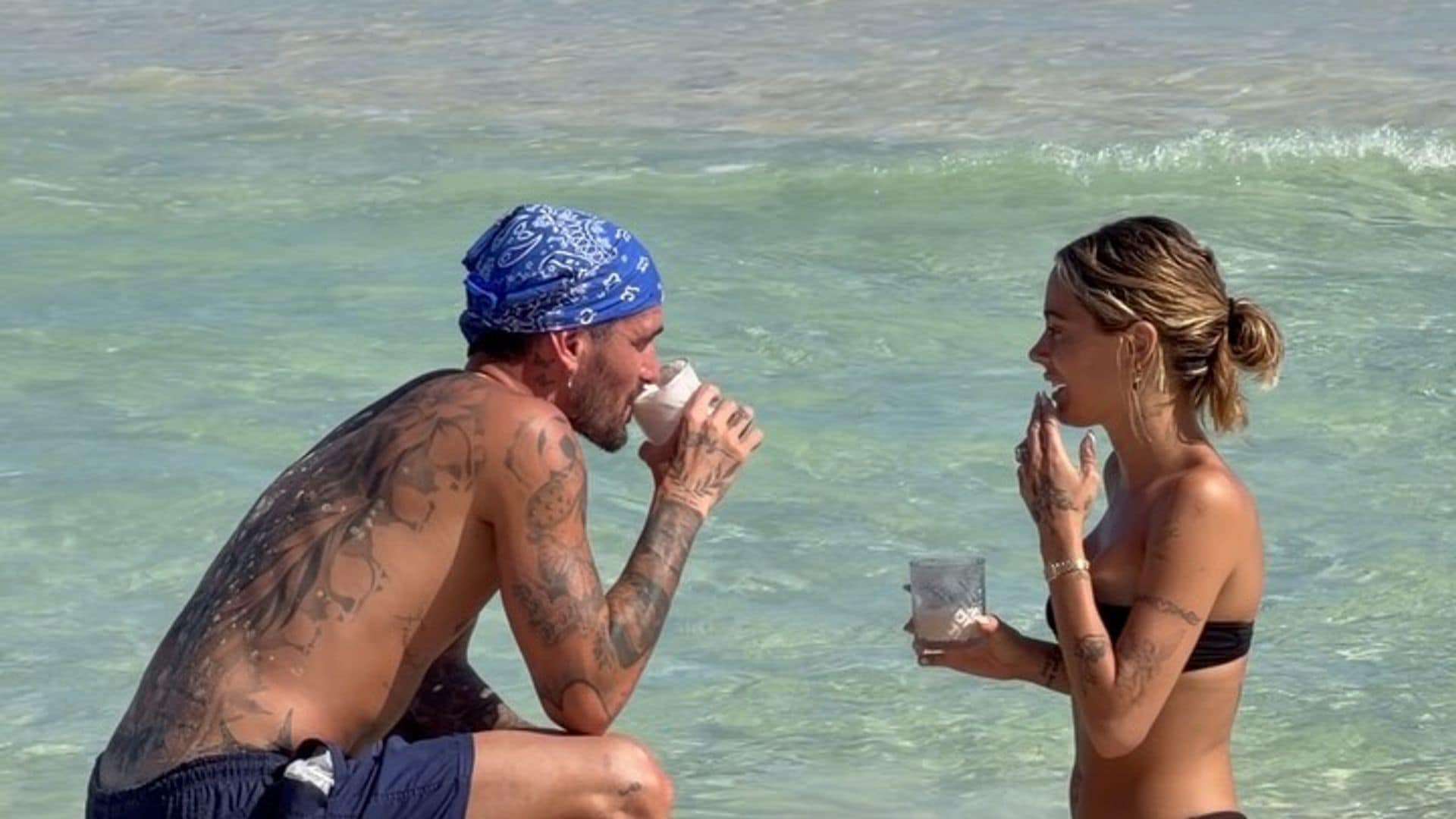 Tini Stoessel y Rodrigo de Paul disfrutan del sol en el Caribe 