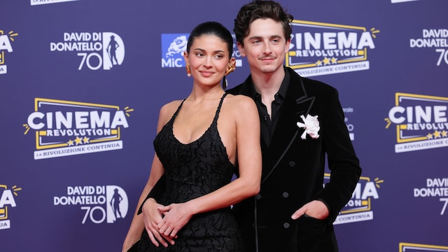 Timothée Chalamet y Kylie Jenner juntos en la 70a. edición de los Premios David Di Donatello en Cinecitta Studios el 7 de mayo de 2025.