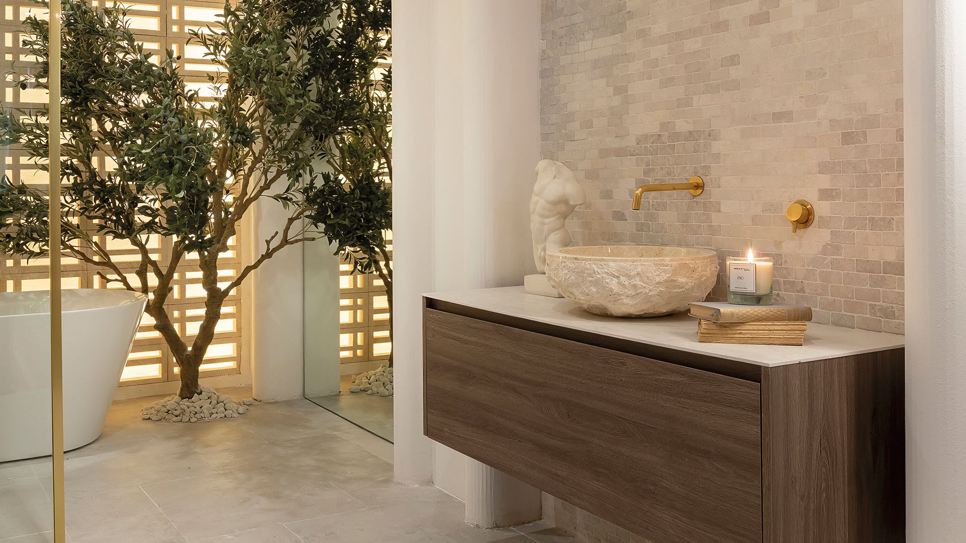 Mueble de lavabo con lavabo de sobreponer