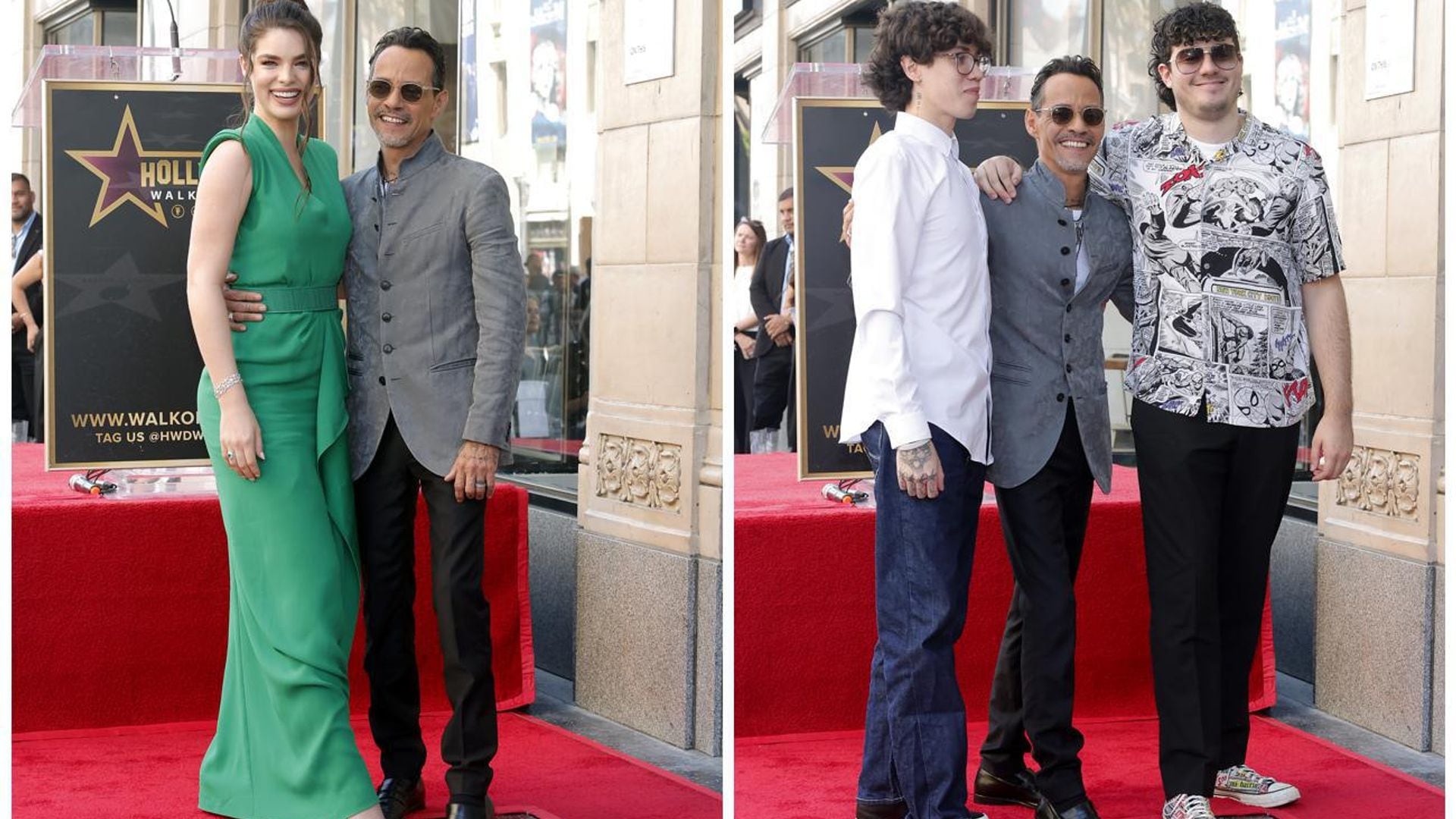 Acompañado de sus hijos y su esposa, Marc Anthony recibe su estrella Paseo de la Fama