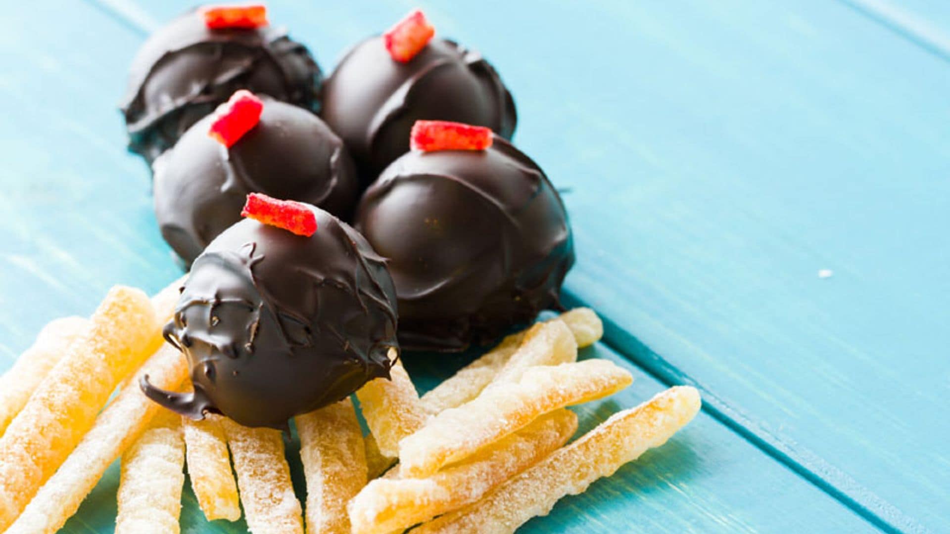 Trufas del músico con naranja confitada