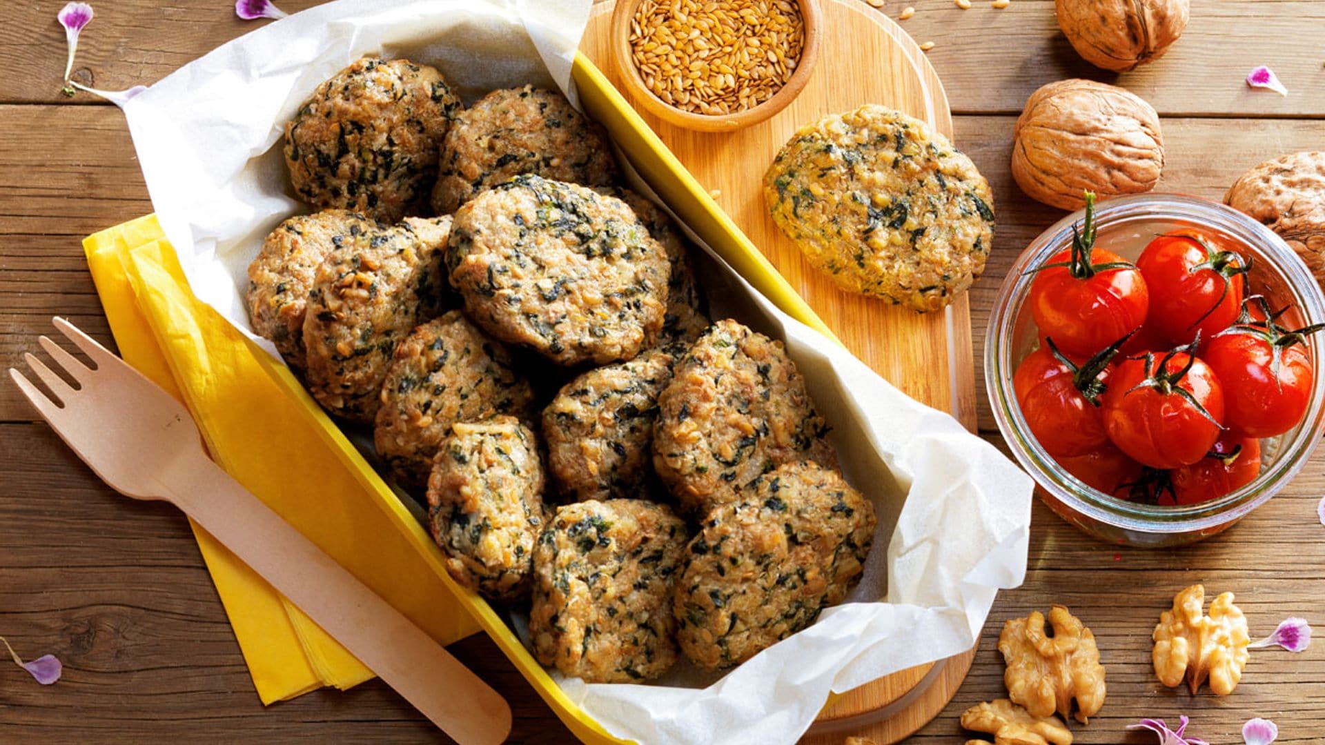 'Nuggets' de coliflor, espinacas y nueces
