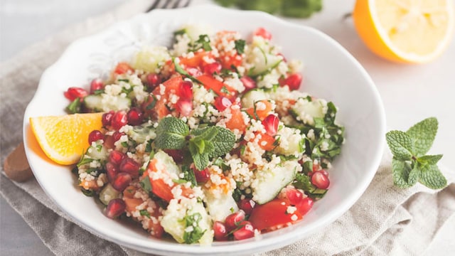 receta ensalada cuscus fria granada pepino