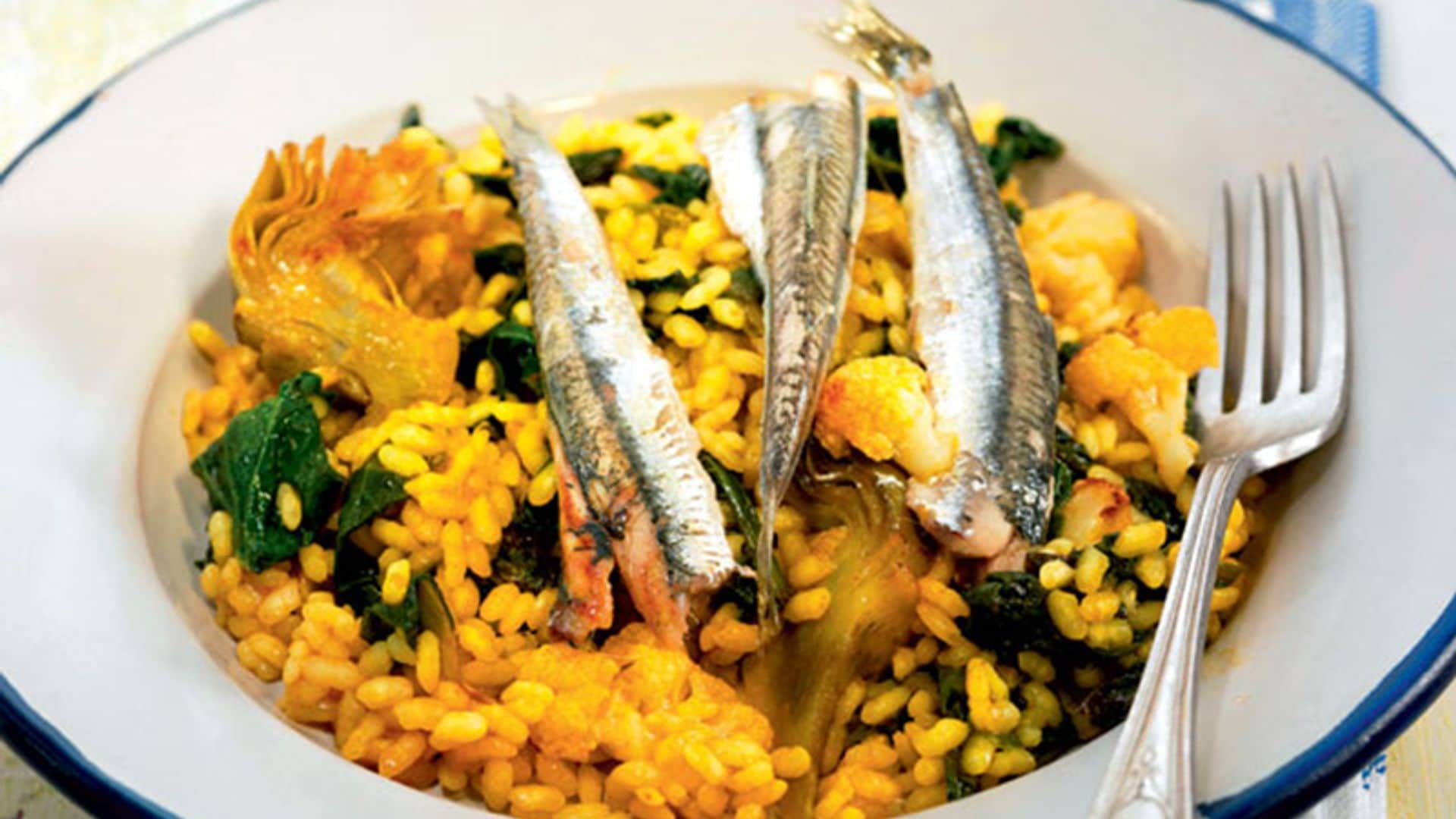 Arroz de boquerones y alcachofas de Benicarló