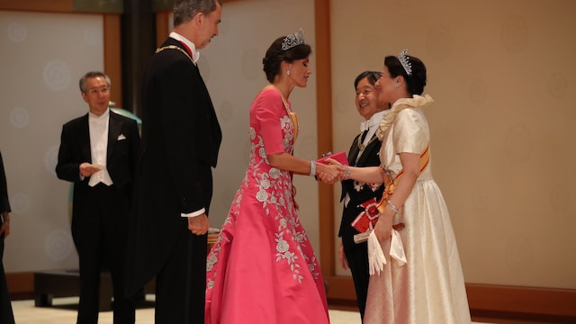 Reyes Felipe y Letizia en la entronización de Naruhito de Japón el 22 de octubre de 2019