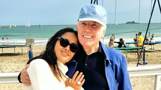 Salma Hayek y su suegro