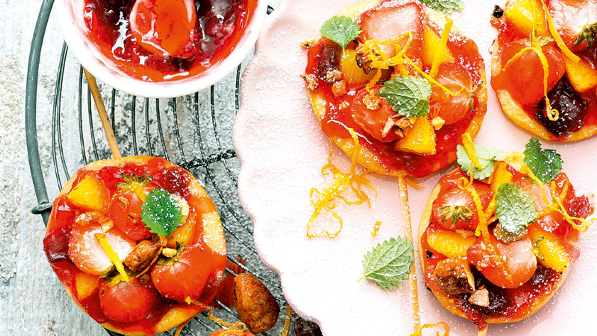 'Minipizzas' dulces de fresa