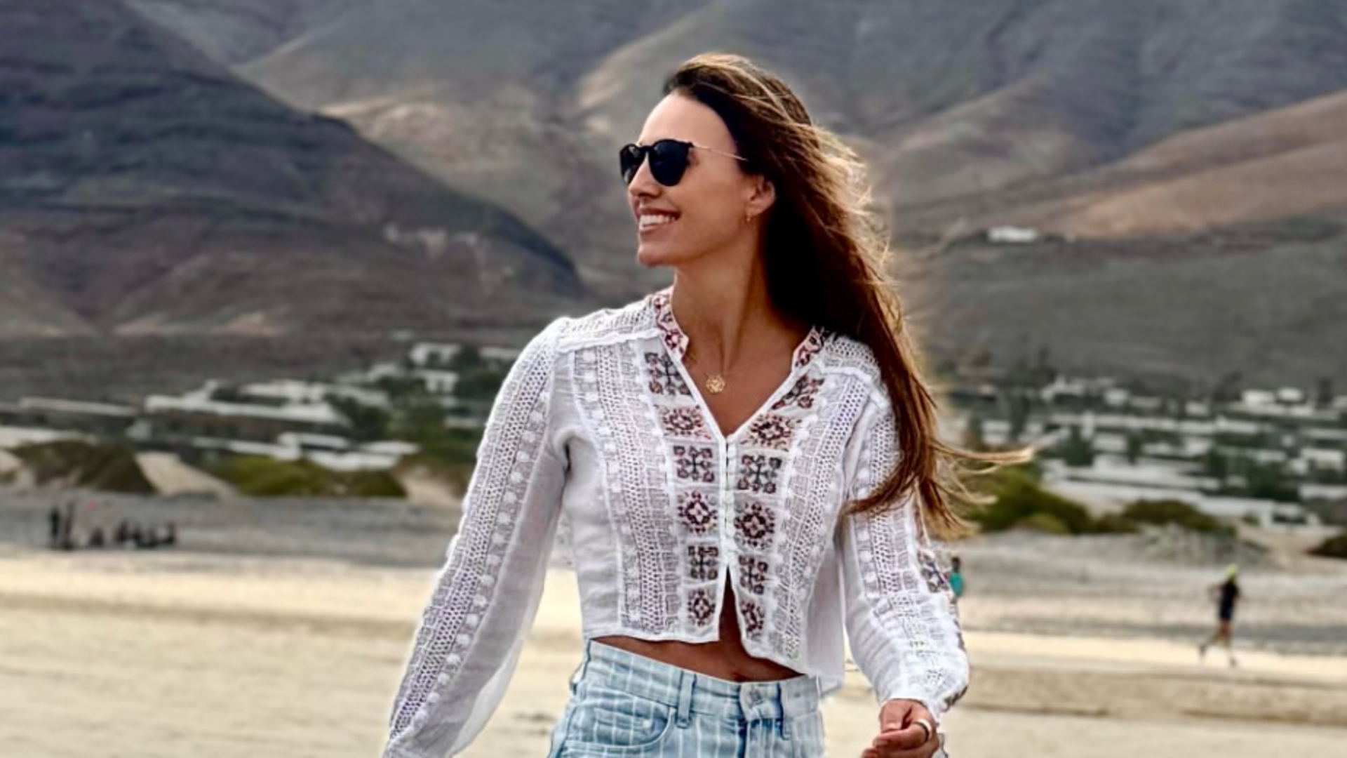 Helen Lindes en sus vacaciones familiares en Lanzarote