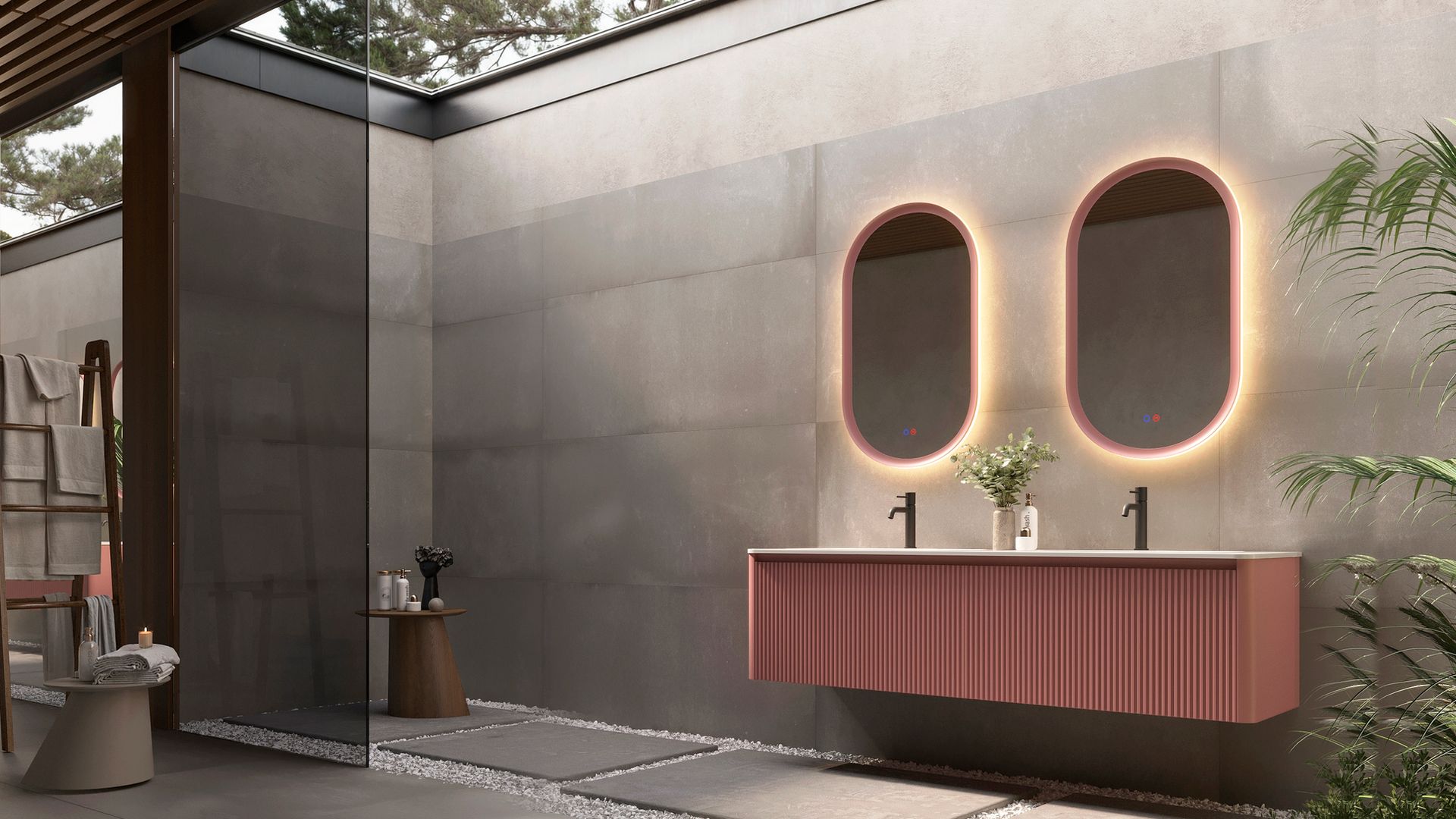 Baño abierto al exterior