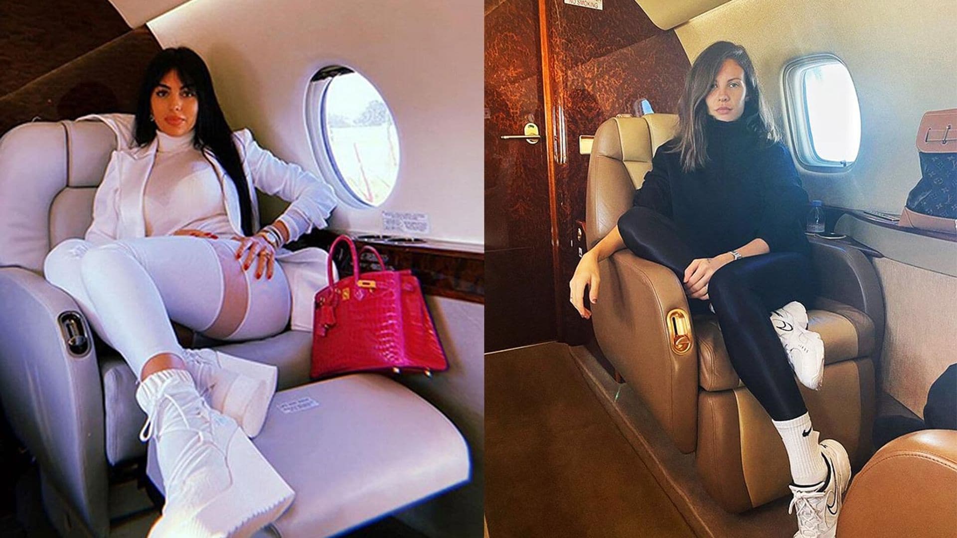 Jessica Bueno, al más puro estilo Georgina, en un avión privado de regreso a España
