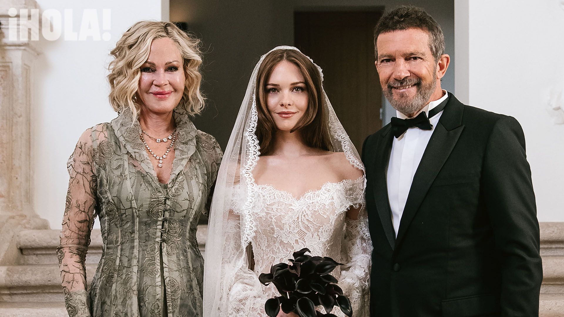 Stella Banderas con Antonio y Melanie