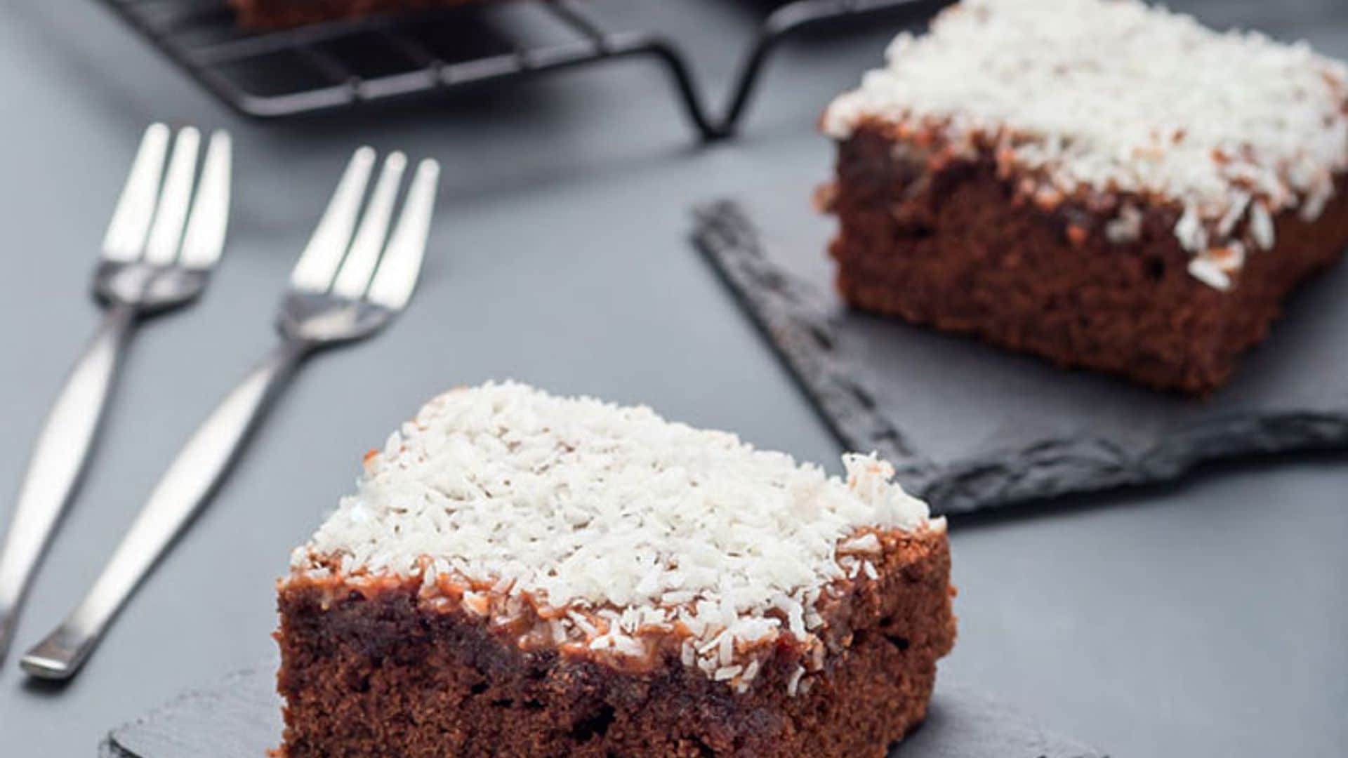 'Brownie' de chocolate, almendra y coco (sin harina)