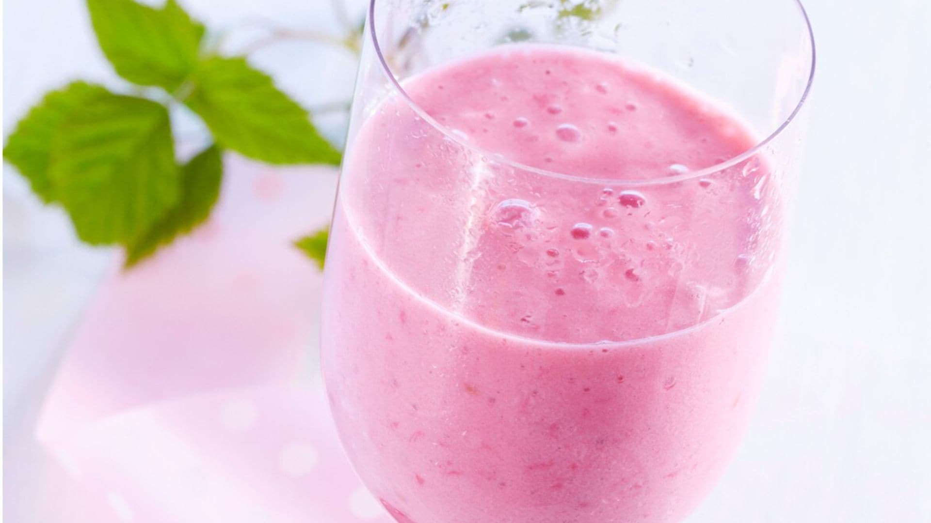 Batido de frambuesas con miel