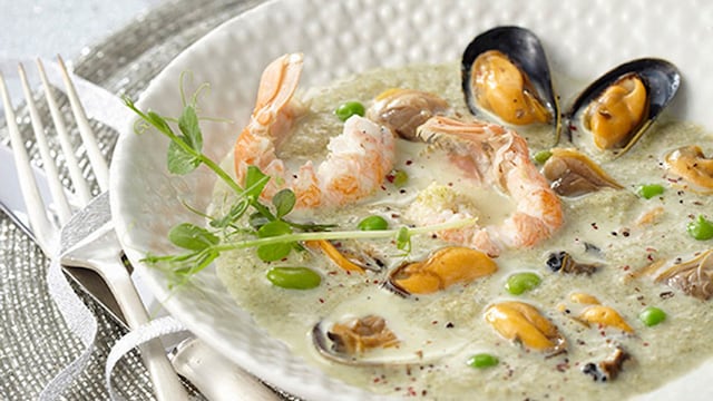 sopa mejillones langostinos