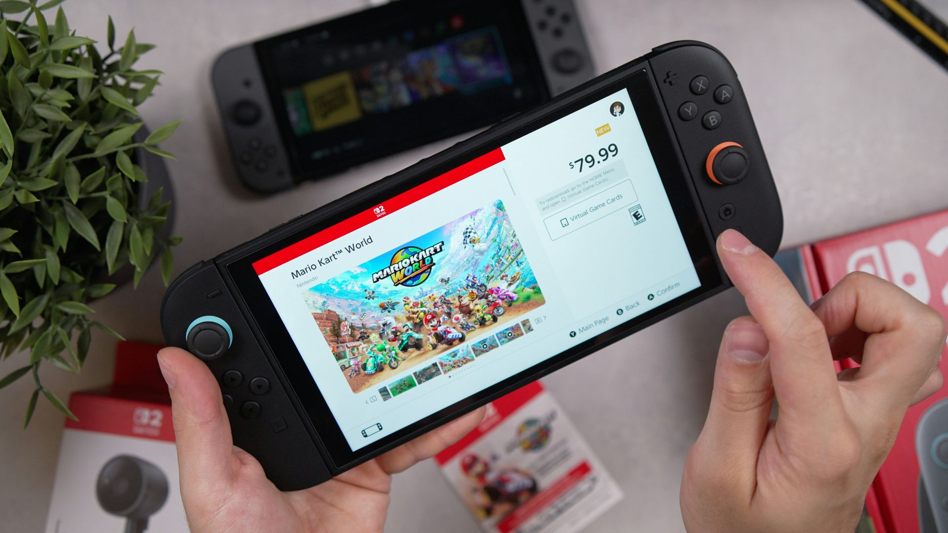 Una persona usando la Nintendo Switch 2