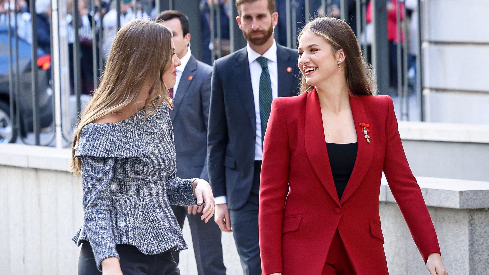 La princesa Leonor y la infanta Sofía en noviembre de 2021 durante el acto por los 50 años de democracia en España