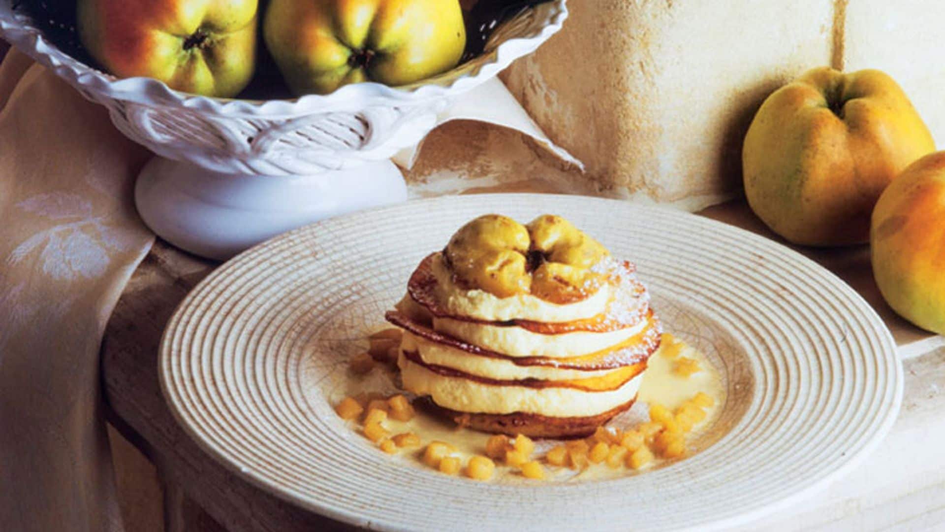 Milhojas de manzana y queso
